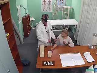 Young blonde Kristine's doctor does not follow treatment encode